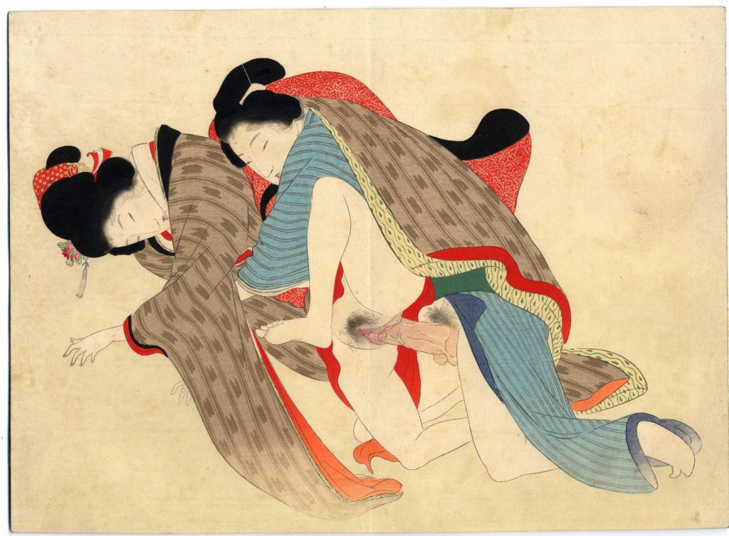 Ejemplo de shunga, el arte japonés de temática sexual